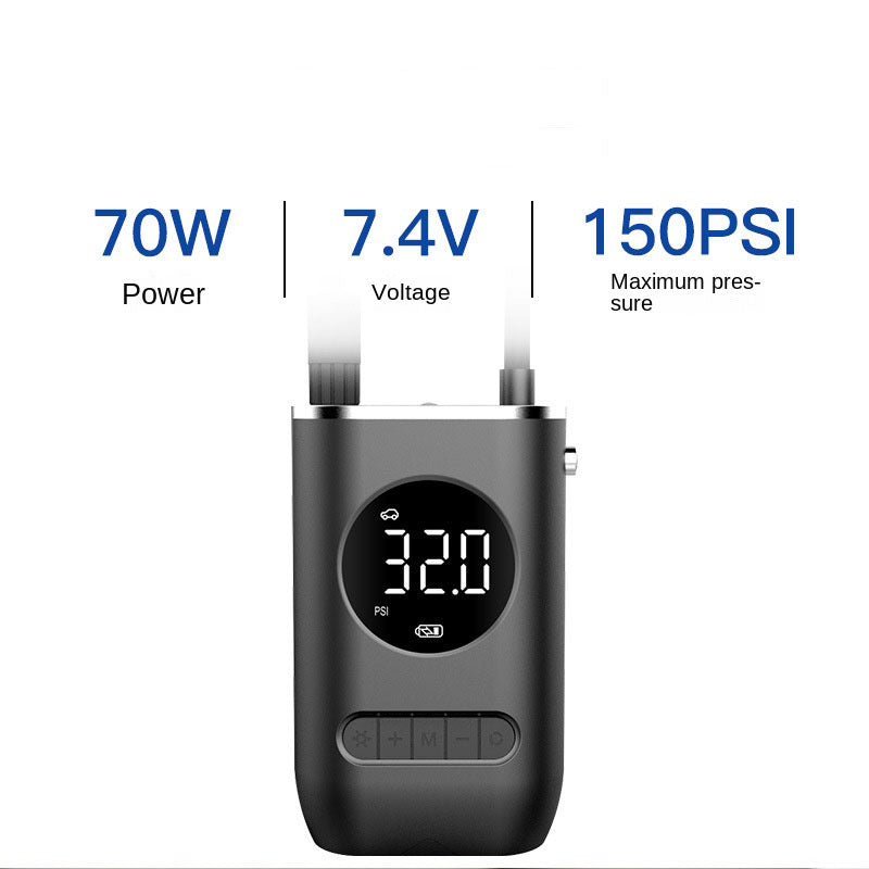 Portable mini pump with multipurpose rechargeable battery (car, motorcycles, bicycles, balls, etc...)